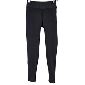 ALALA Black Mesh Zip Ankle Tights Women's S Activewear Athleisure Lounge Wear